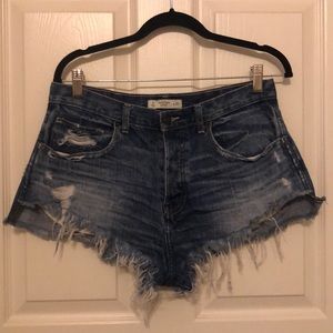 Abercrombie high waisted cutoff jean shorts
